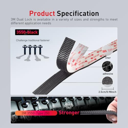 Ndcadhesive Dual Lock SJ3550 Made of 3M 1" x 2" 8 PCS Heavy Duty Reclosable Fastener Mounting Strips Self Mating Interlocking Hook for Indoor Outdoor Home Office Deco - Image 5