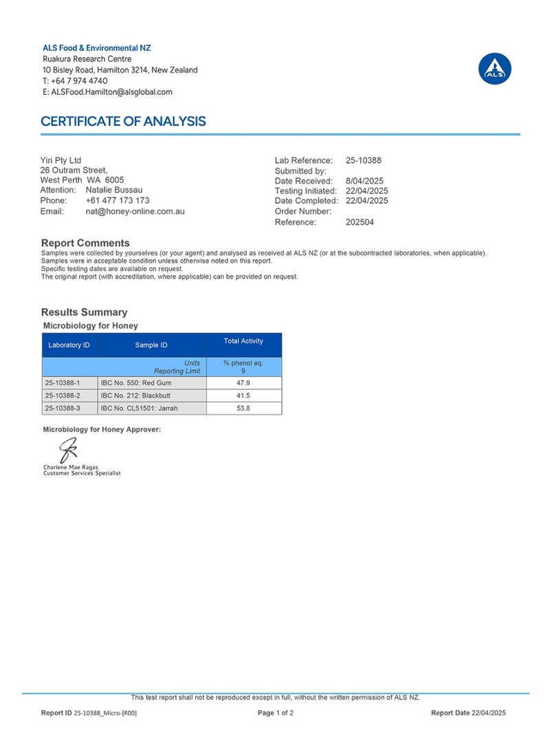 Australian Wildflower TA35+ Jarrah Raw Honey 250g (MGO 2001+ equiv) - Glyphosate Free, Antioxidant, Antifungal, Low GI, Medicinal, Single Origin - Image 3