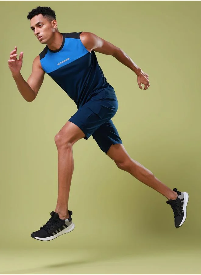 تكنوسبورت Technosport Men Solid Slim Fit Shorts with TS Flexi