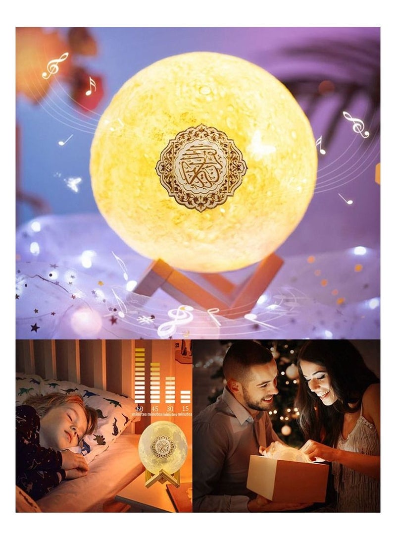 Quran Speakers Islam Bluetooth Quran Wireless Muslim 3D Moon Touch Night Light With Light Quran Lamp - Image 4