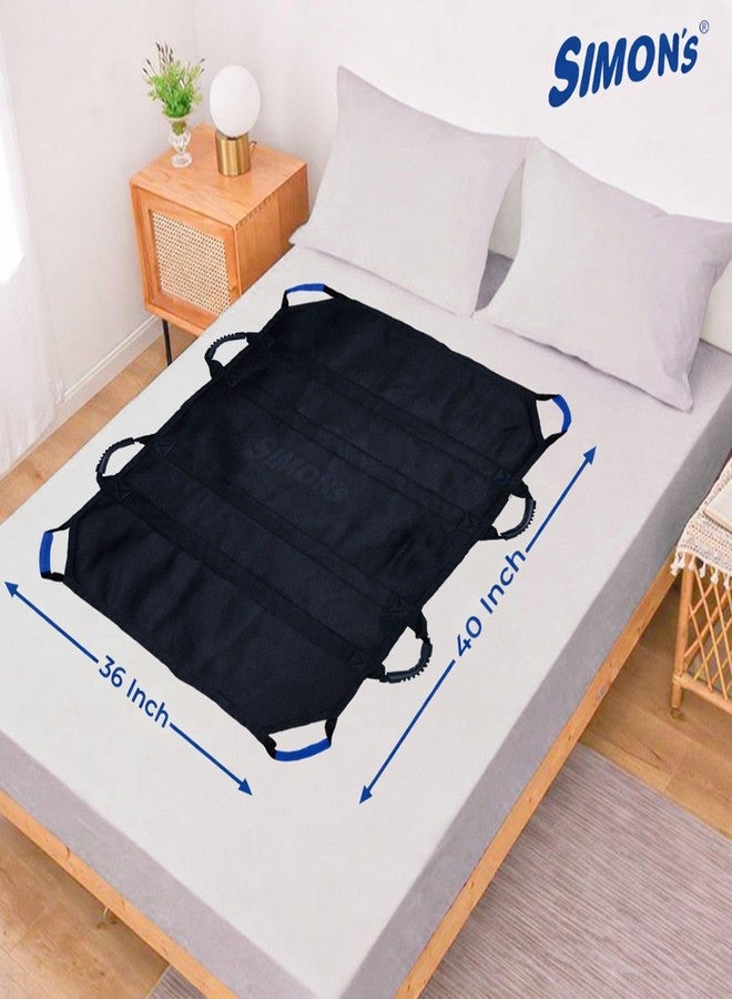 Simon's LiftPro Heavy-Duty Patient Lifting, Turning and Transfer pad, Suitable for Positioning Bed-Ridden Elderly Patients | 8 Handles, Soft Padded, Foldable Sheet, Must Have for Care givers-Blue - Image 2
