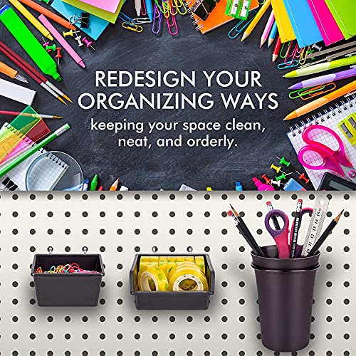 G.CORE 9 Pack Pegboard Cups with Hooks, Peg Board Hooks Assortment Organizer Accessory, Various Tools Storage Arrange System Kit, for Garage Craft Workshop Workbench Hobby Office - Image 5