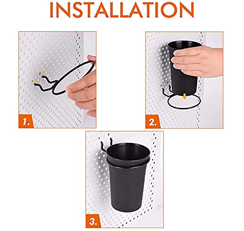 G.CORE 9 Pack Pegboard Cups with Hooks, Peg Board Hooks Assortment Organizer Accessory, Various Tools Storage Arrange System Kit, for Garage Craft Workshop Workbench Hobby Office - Image 3