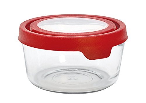 Anchor Hocking TrueSeal Glass Food Storage Containers with Airtight Lids, Cherry, 7 Cup (Pack of 4) - Image 3