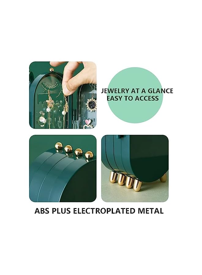 IAF Organizer Storage Stand, Women Jewelry Travel Organizer with Mirror, Foldable Dustproof Travel Jewelry Case Organize for Hanging Necklace, Bracelet, Earring - Image 3