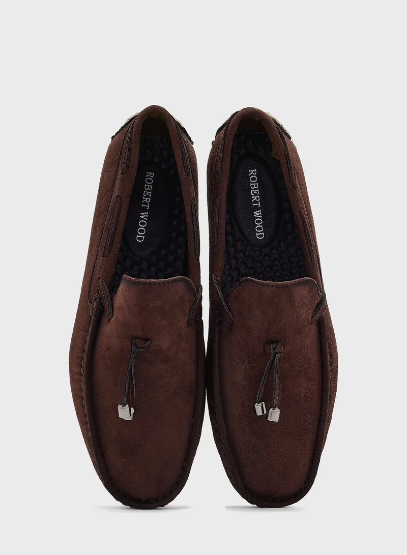 Robert Wood Suede Loafers