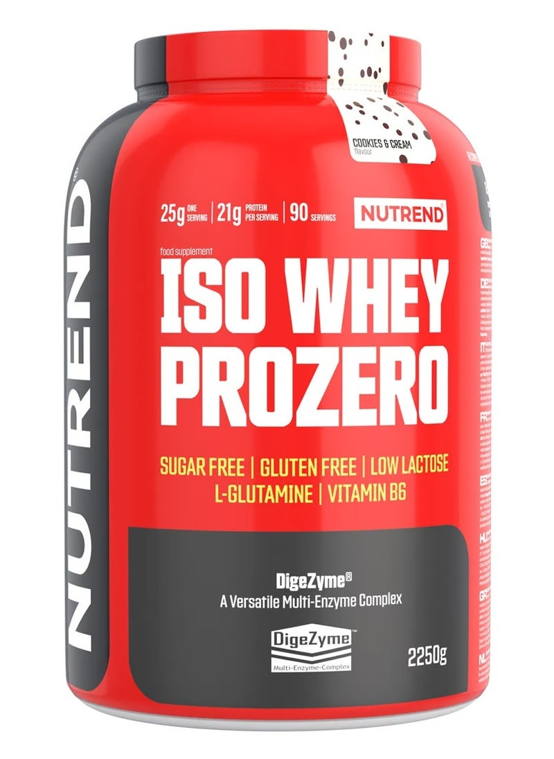 NUTREND ISO Whey Pro Zero - Premium Whey Protein Isolate, Cookies Cream Flavor, 2250g 