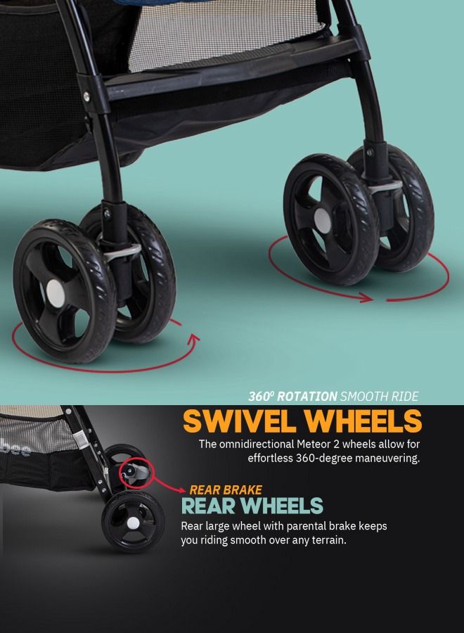 BAYBEE Portable Infant Baby Stroller For Babies With 3-Position Adjustable Seat Canopy 5-Point Safety Belt Storage Travel System Baby Stroller For Baby Toddlers Kids 0 To 3 Years Boys Girls Dark Grey - Image 5