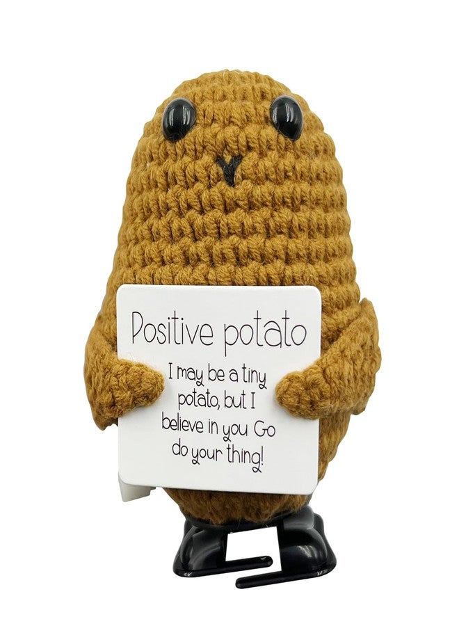 Stitch-Witch Emotional Support Gifts, Hilarious White Elephant Gifts for Adults, Walking Potato Crochet, Wind-up Potato(Brown Potato) - Image 1