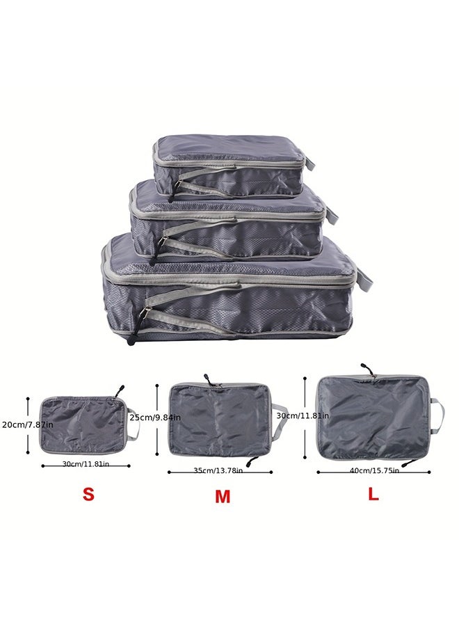 Generic - 3-pcs Foldable portable travel storage bag with zippers, waterproof clothing storage bag, dustproof clothing storage bag, classification bag - Image 1