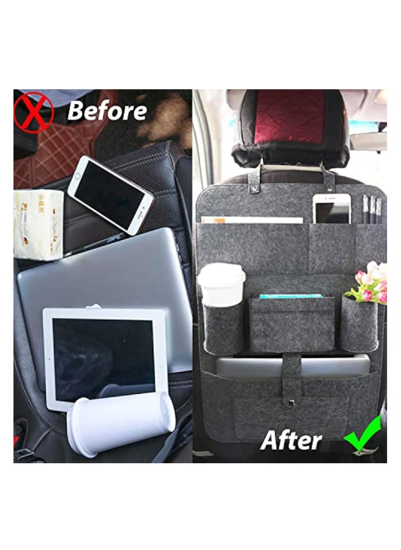 KASTWAVE Car Seat Organiser, Car Organiser Back Seat For Kids, Backrest Protector Car, Car Organiser Seat, Premium Felt Car Seat Back Organiser, Car Seat Storage  - Image 2