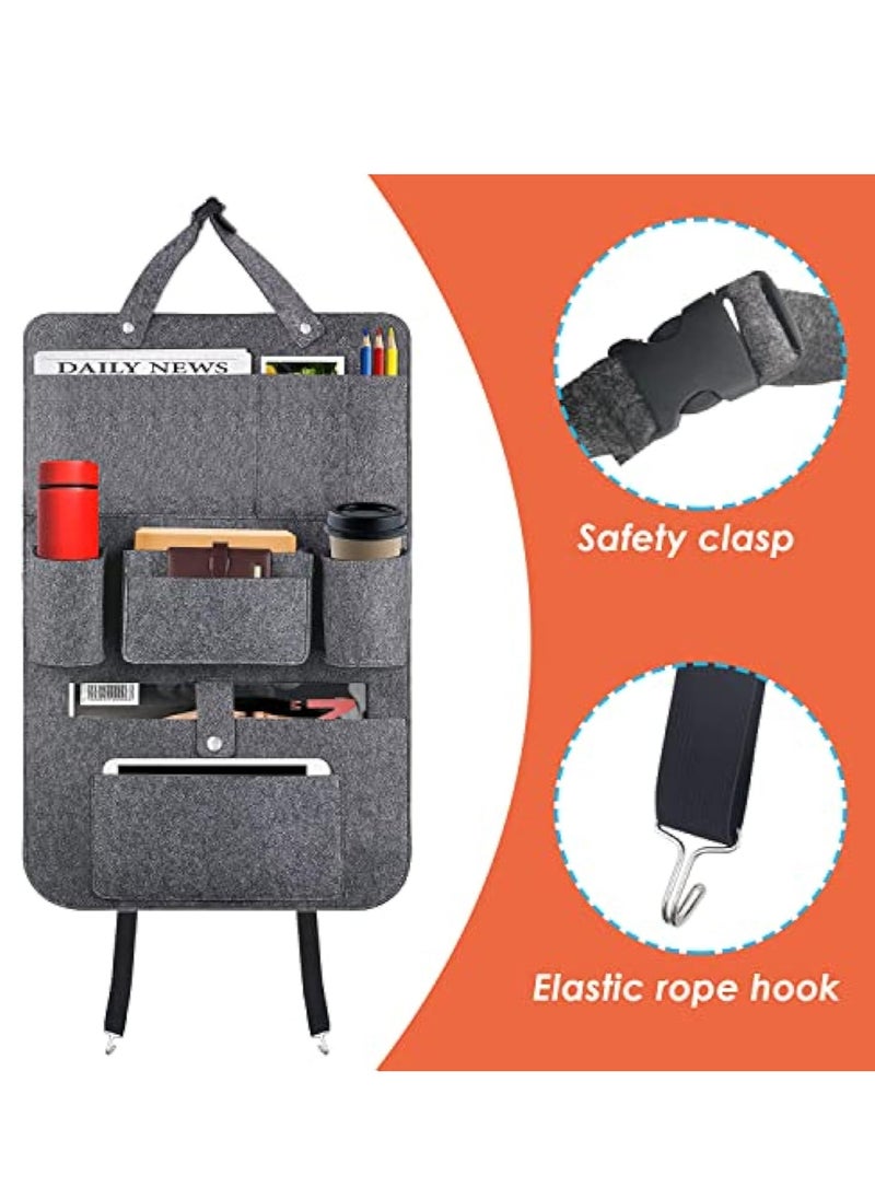 KASTWAVE Car Seat Organiser, Car Organiser Back Seat For Kids, Backrest Protector Car, Car Organiser Seat, Premium Felt Car Seat Back Organiser, Car Seat Storage  - Image 3