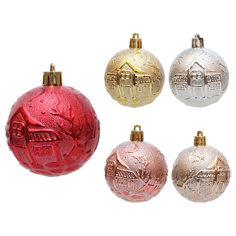 Distribution Christmas 6Cm Decorative Ball Villa Pattern Christmas Electroplated Ball Christmas Tree Pendant Ball - Image 5