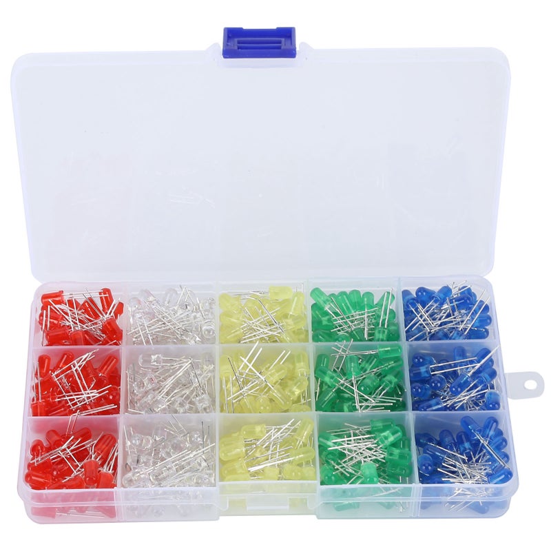 500Pcs Light Emitting Diode 5mm Colored LED Bulb Assortment Kit Electronic Component Indicator - Image 1