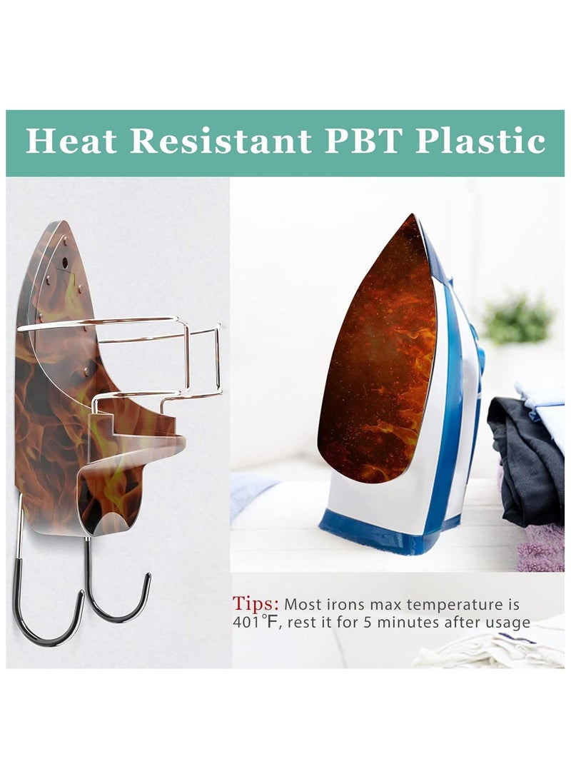 NANAO Ironing Board Hanger, 15 cm Width Wall Mount With Heat Resistant Iron Rack and Hooks for Home Bathroom - Image 4