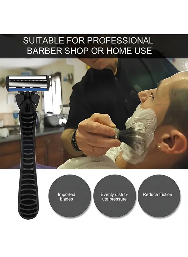 Manual Razor Set 1 Holder And 6 Blades Stainless Steel For Mens Facial Care - Image 5