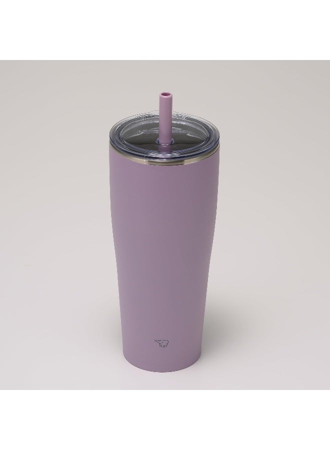 زوجيروشي زجاجة زوجيروشي من الستانلس ستيل معزولة بالفاكيوم مع ماصة ٠.٨٩ لتر، بنفسجي فاتح - Image 3