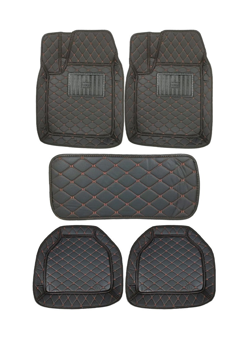 Generic Car Floor Mat 5Pcs Set Car 3D Mat Set Top Quality Contrast Stitching Mat Car Floor Mat  - Image 1