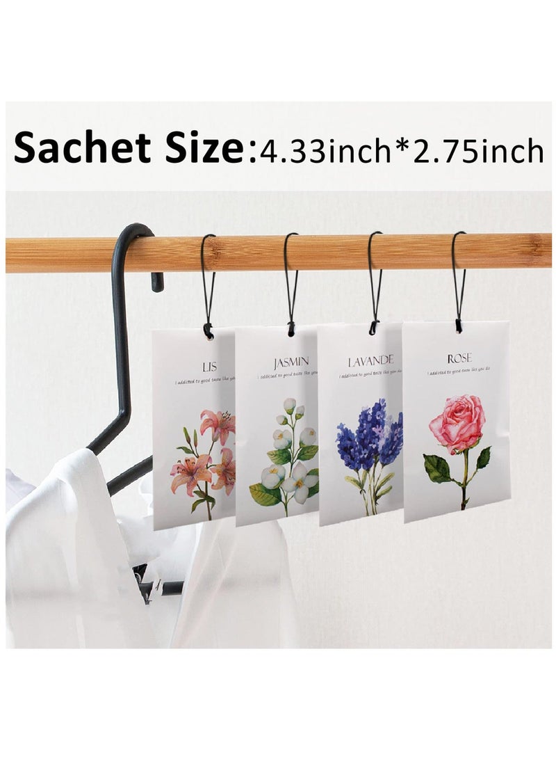 Lavender Jasmine Lily Rose Flower Sachet 1Box 12Pcs 12 Packs Closet Air Deodorizer Freshener Scented Drawers Sachets Long Lasting Smell Goods for House 4 Scent Home Car Fragrance Products - Image 4