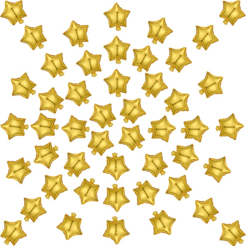 Finypa 100Pcs 5'' Gold Star Foil Balloons for Party Decorations - Image 1
