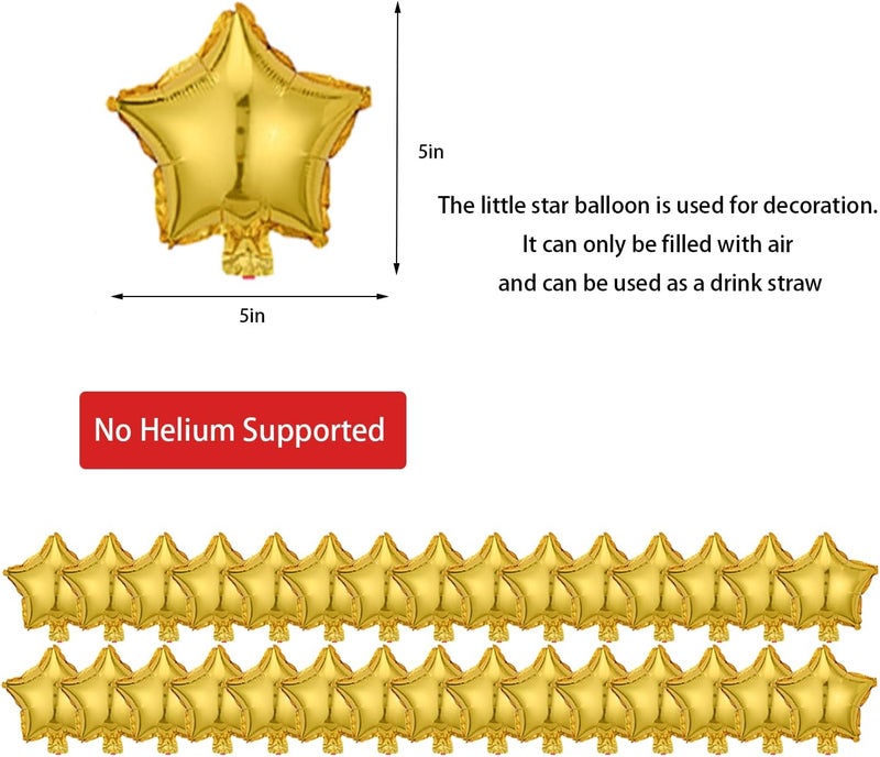 Finypa 100Pcs 5'' Gold Star Foil Balloons for Party Decorations - Image 3