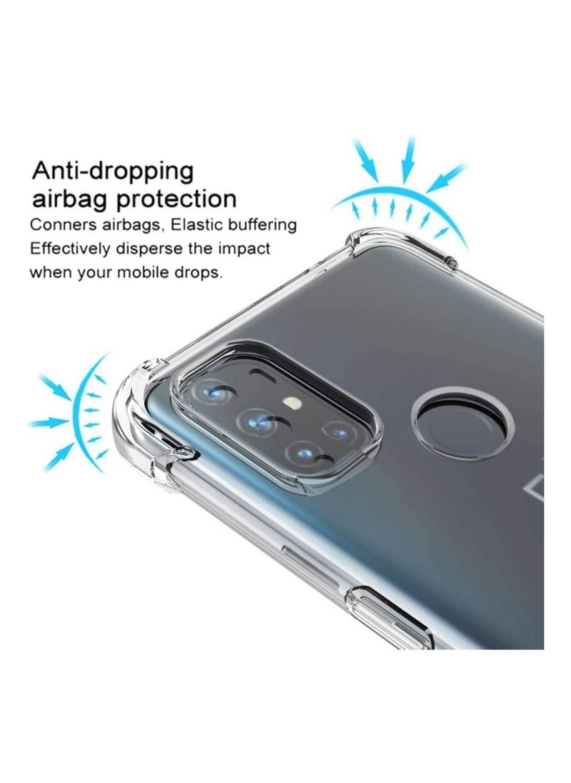 Raxoom Oneplus Nord N10 5G Case Transparent Reinforced Corners TPU Shock-Absorption Flexible Cell Phone Back Cover for Oneplus N10 5G - Clear - Image 2