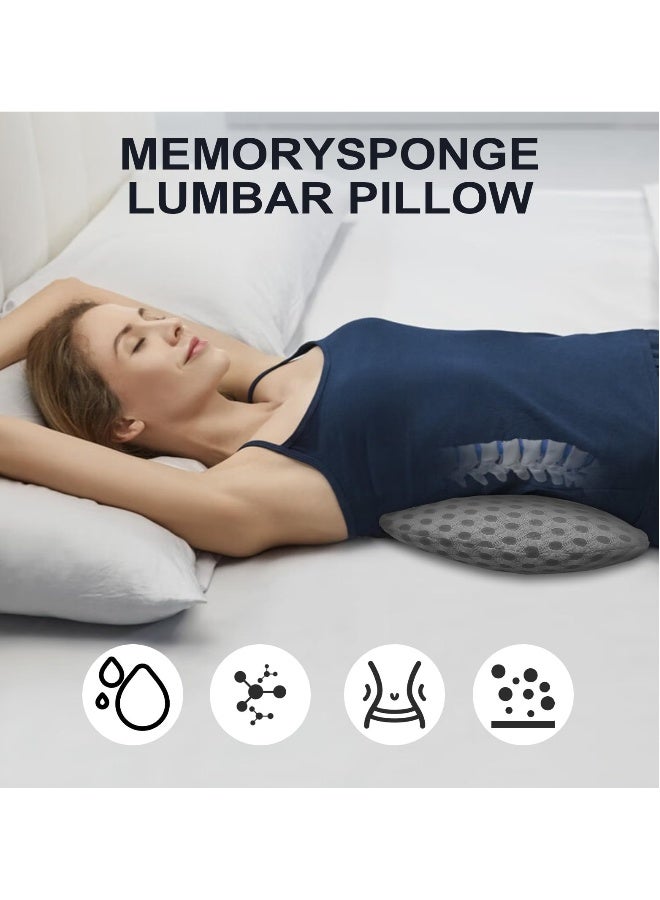 Generic Memory Foam Lumbar Pillow, Ergonomic, Improves Sitting Posture - Lumbar Support Pillow, for Lumbar Pain Relief, Suitable for Car Seats, Office Chairs, Sofas, Recliners and Beds (Gray) - Image 3