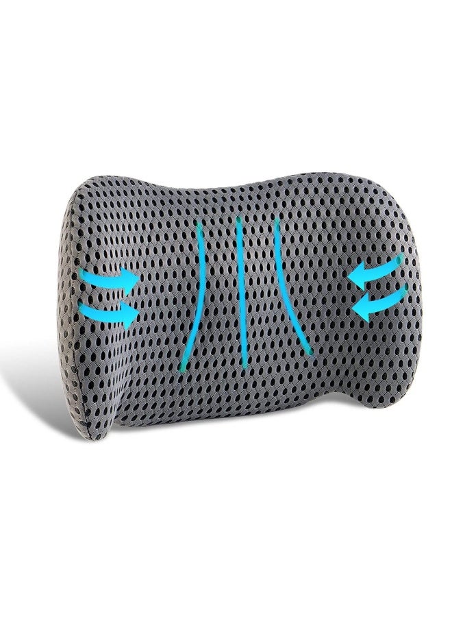 Generic Memory Foam Lumbar Pillow, Ergonomic, Improves Sitting Posture - Lumbar Support Pillow, for Lumbar Pain Relief, Suitable for Car Seats, Office Chairs, Sofas, Recliners and Beds (Gray) - Image 1