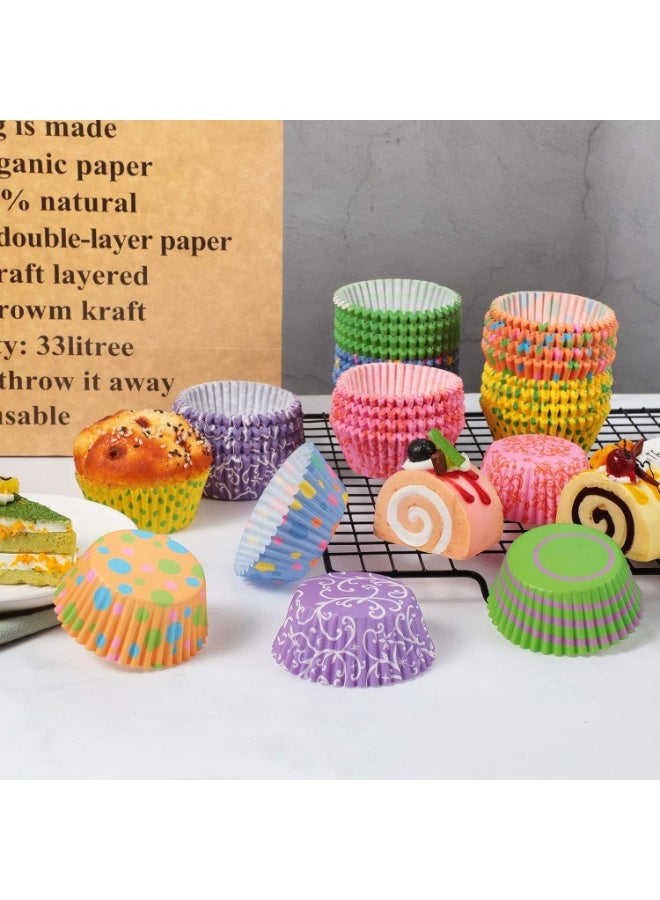 هابي هوم بطانات ورقية صغيرة للكب كيك مكونة من 300 قطعة، اكواب خبز،اكواب مافن ملونة للاستعمال مرة واحدة لحفلات اعياد الميلاد والزفاف، ورق مقاوم للدهون متعددالالوان - Image 5