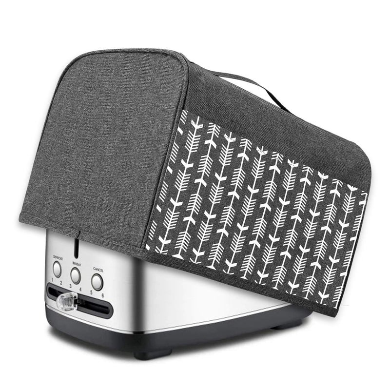 YARWO Yarwo 2 Slice Toaster Cover with Pockets and Top Handle Nylon Toaster Cover Fits for Most Standard 2 slice Toasters Gray with Arrow 