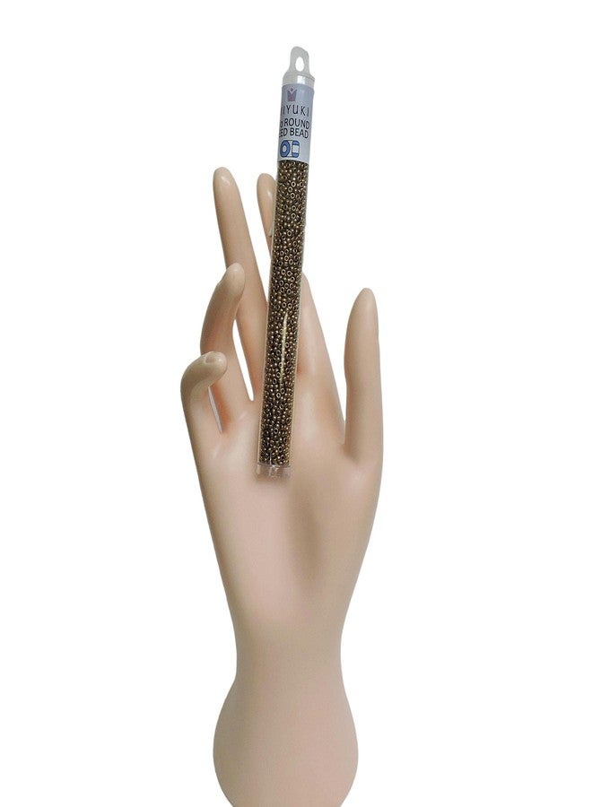 Miyuki Metallic Light Bronze Miyuki Japanese round rocailles glass seed beads 11/0 Approximately 24 gram 5 inch tube - Image 2