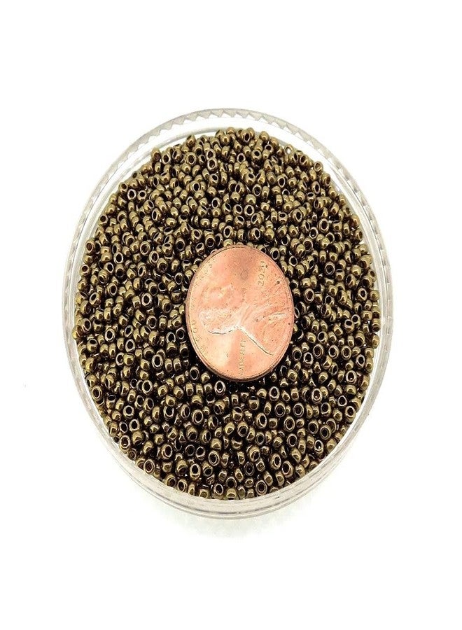 Miyuki Metallic Light Bronze Miyuki Japanese round rocailles glass seed beads 11/0 Approximately 24 gram 5 inch tube - Image 3