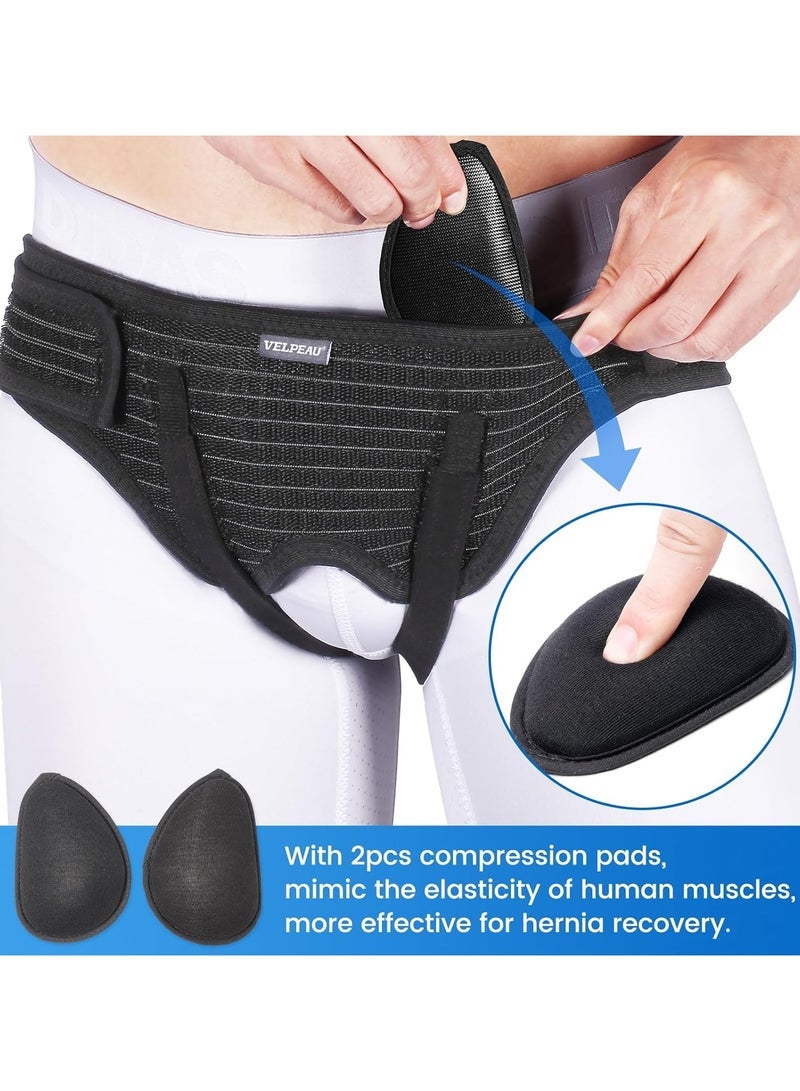 general Hernia Belt Truss for Men and Women - Hernia Support Brace for Single/Double Inguinal or Sports Hernia 2 Removable Compression Pads and Adjustable Groin Straps - Image 3