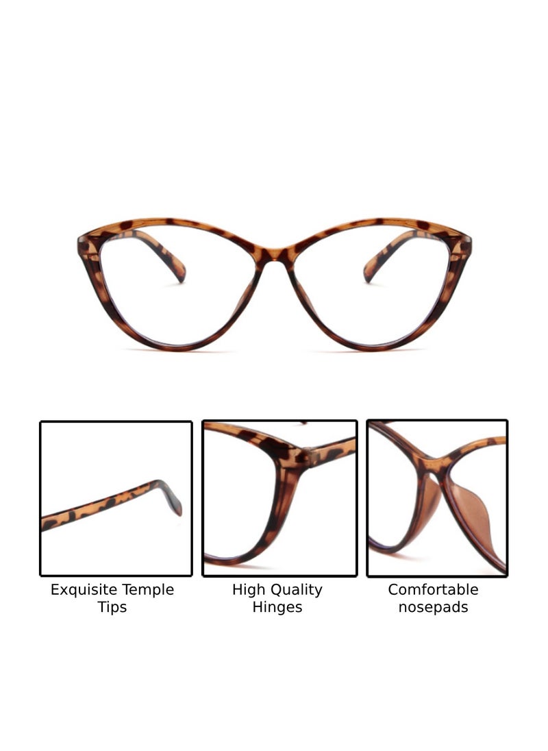 Blue Light Blocking Optical Eyeglasses - Stylish Oversized Frames, Clear Lens, Polarized. Top-rated Bluelight Protection for Reading, Work, & Screen Time. Vintage-Inspired, Lightweight Design.