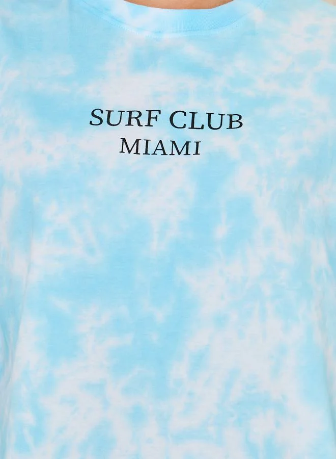 Styli Oversized Tie and Dye Turn-Up Sleeve T-Shirt
