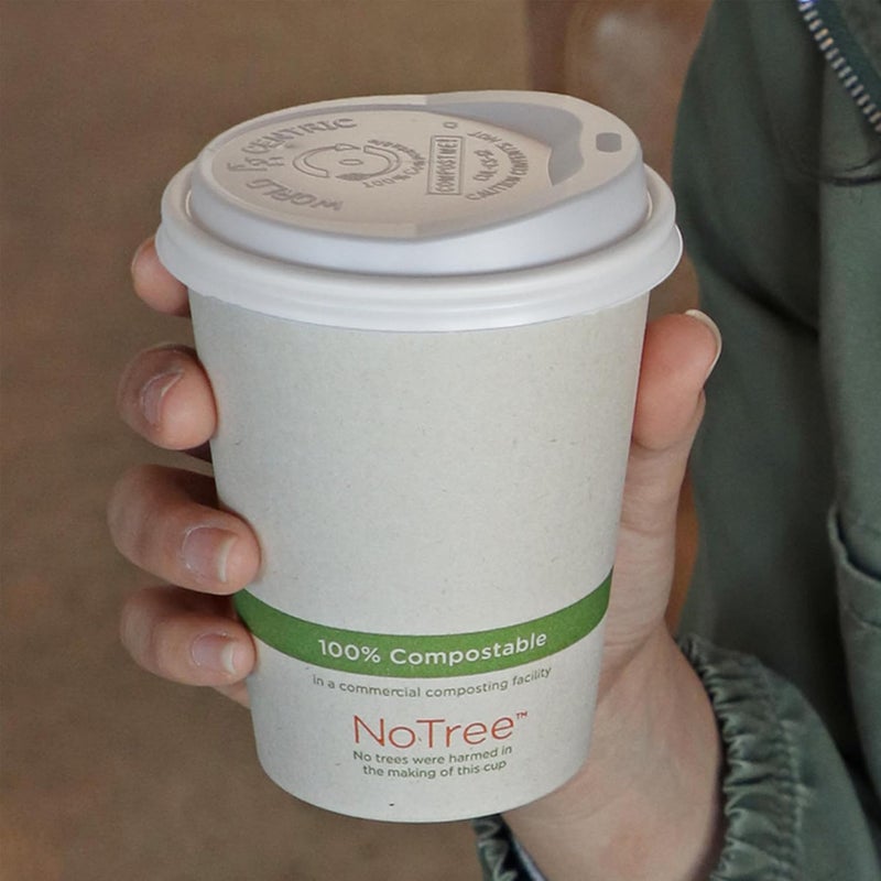 World Centric Compostable Cup Lids 10-20 oz - Made from Plants, Leak-Resistant - 200 Pack - Image 2