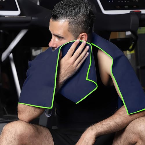 XTRIM Microfibre Towel (Large), Towel for Bath, Towel for Gym, Spa, Swimming, Fabric, Quick-Dry, Extra Absorbent, Lightweight, Lint-Free, Reusable, Odour-Resistant (Navy Blue) - Image 1