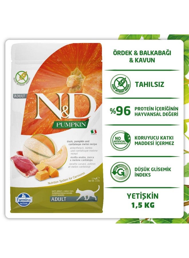 فارمينا طعام جاف للقطط البالغة من Farmina N&D، بنكهة اليقطين والبطيخ والشمام، 3.3 رطل - Image 3