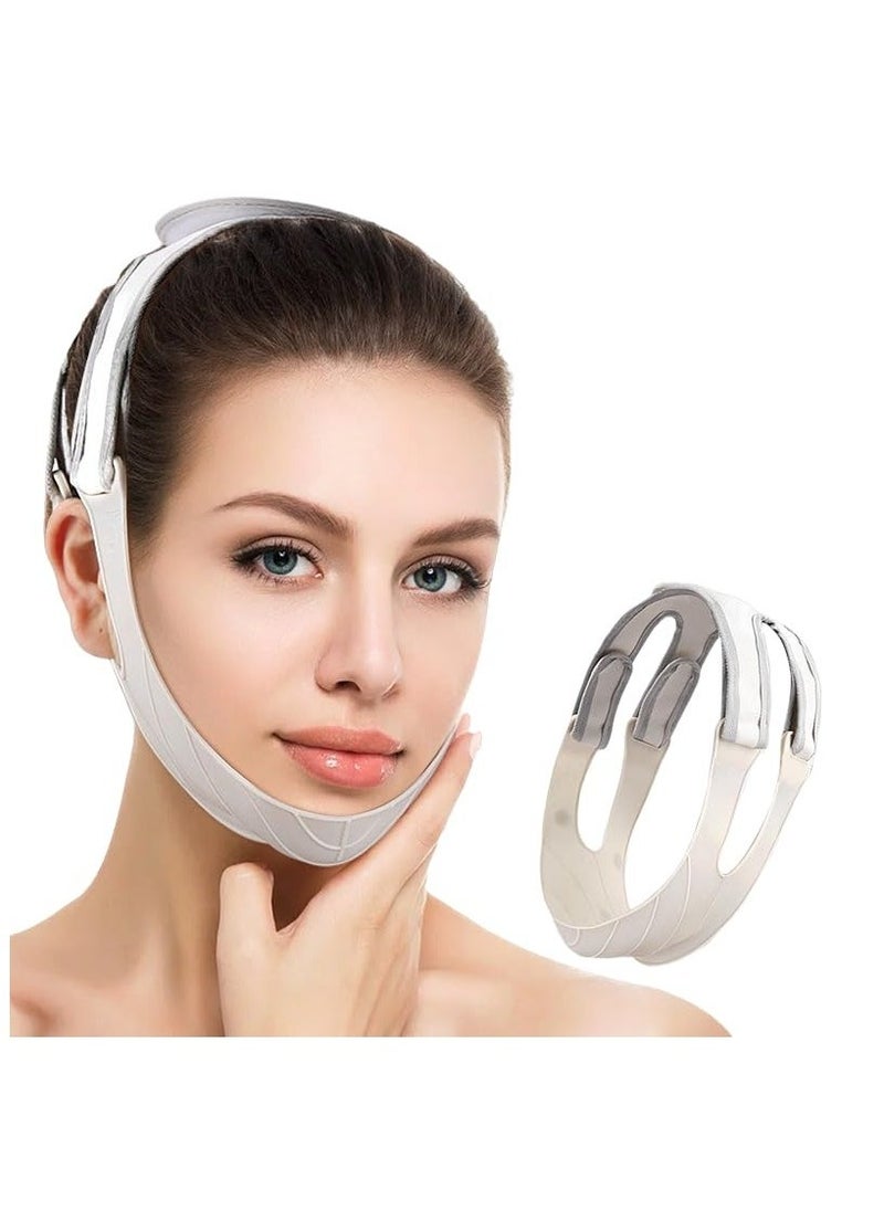 V Line Face Tape Face Strap, Soft Silicone Chin Strap for Women and Men, Face Lifting Belt,  Face Slimmer, Contouring and Tightening Elastic Strap for Double Chin Reduction and Facial Massage - Image 1