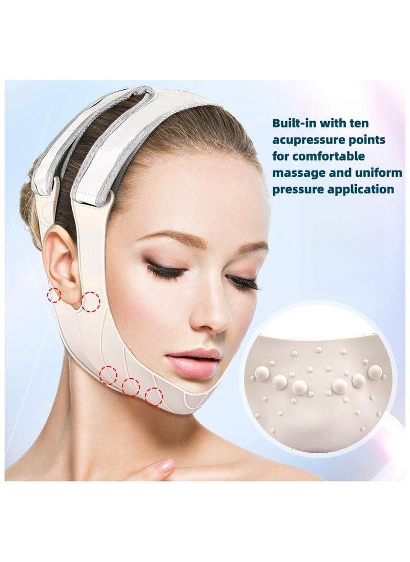 V Line Face Tape Face Strap, Soft Silicone Chin Strap for Women and Men, Face Lifting Belt,  Face Slimmer, Contouring and Tightening Elastic Strap for Double Chin Reduction and Facial Massage - Image 2