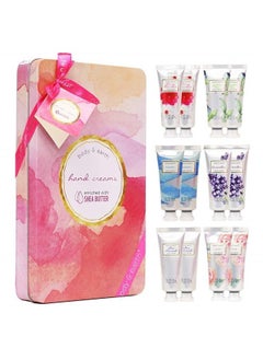 BODY & EARTH Hand Cream, Hand Lotion, 12 Pcs Travel Size Hand Cream Gift Set for Women Dry Hands Moisturizing with Shea Butter Valentines Mini Hand Lotion Gift Set for Women  - Image 1