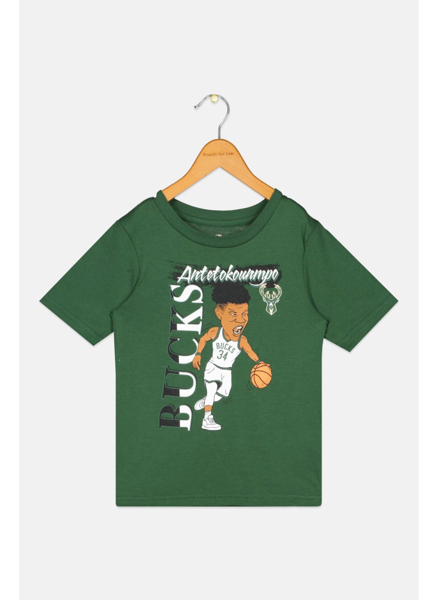 NBA Toddlers Boy Graphic Print Short Sleeves Basketball T-Shirt, Green  - Image 1