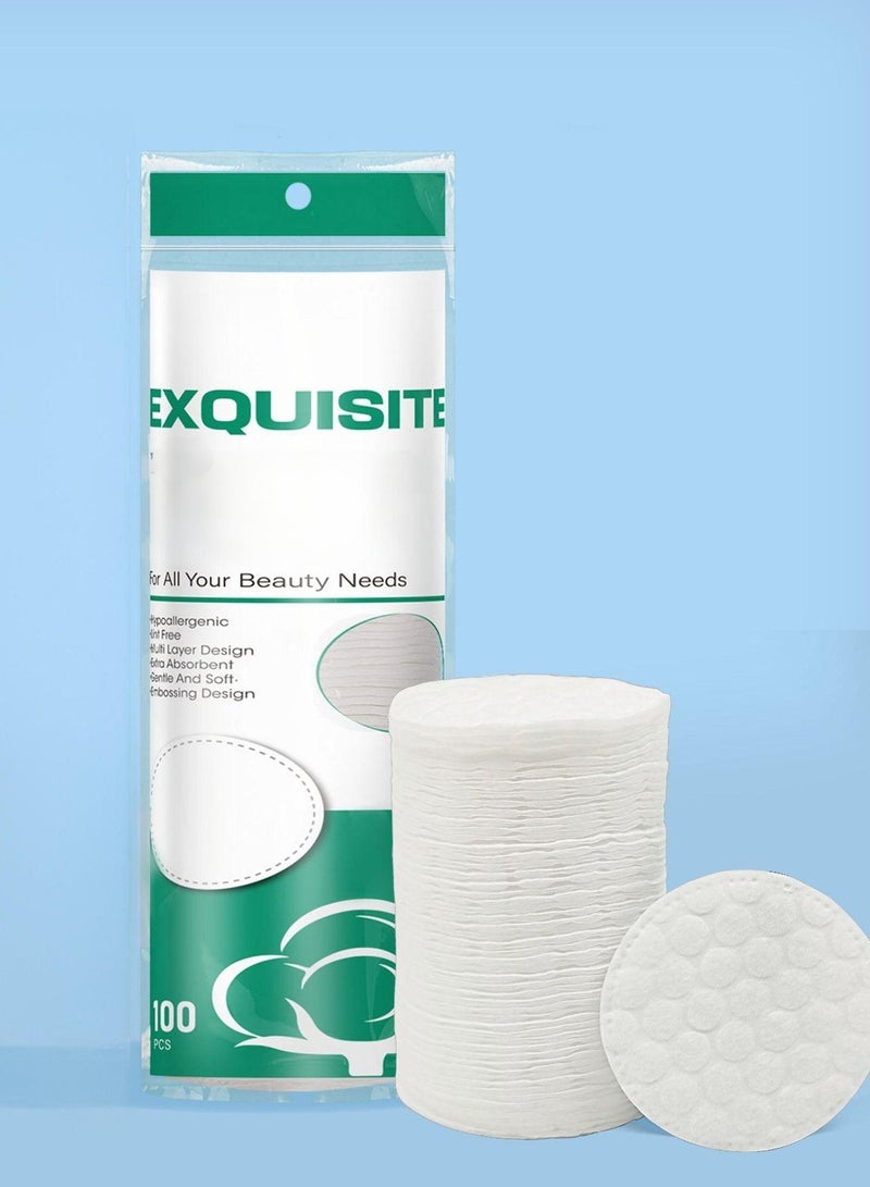 100 Cotton Round - Round Cotton Pads for Face, Eye Area, Makeup Remover, Cleansing, Exfoliation - Image 2