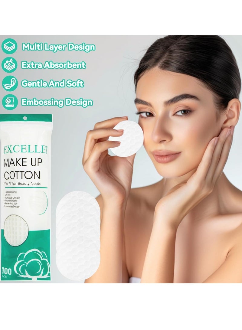 100 Cotton Round - Round Cotton Pads for Face, Eye Area, Makeup Remover, Cleansing, Exfoliation - Image 1