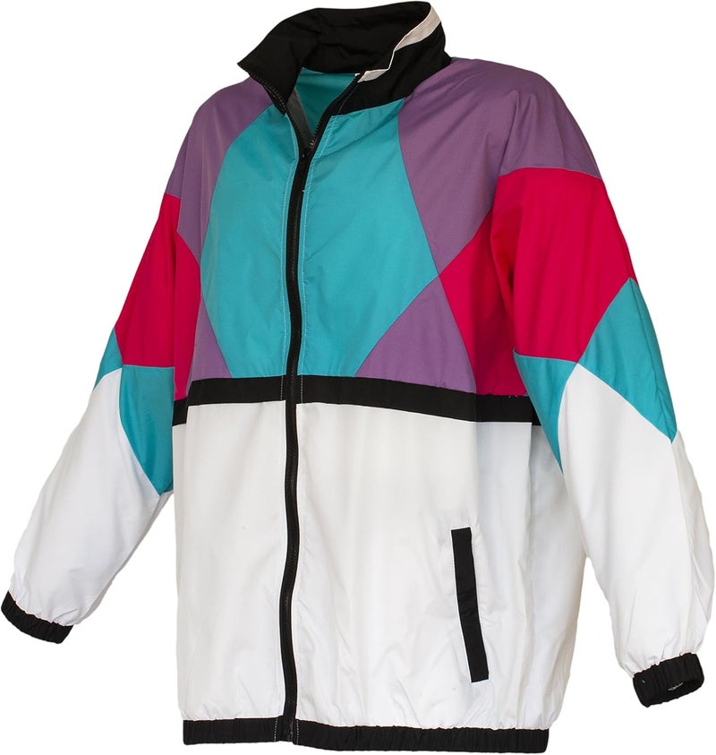Funny Guy Mugs Retro Neon Windbreaker Jacket - 80s & 90s Style - Image 1