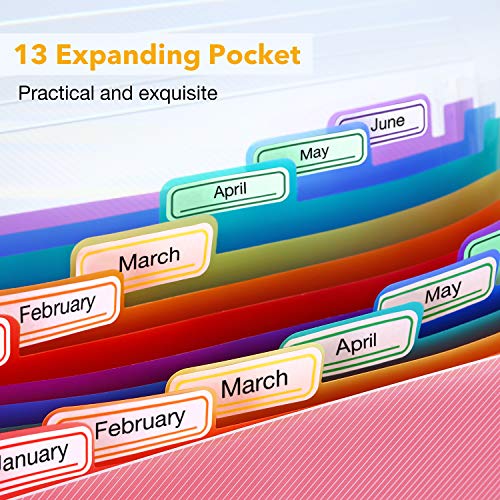 CASAON 2 Pack 13-Pockets Expanding Accordion File Folder Mini Organizer Wallet for Storage Invoice/Receipt/Cards/Coupon/Tickets - Image 4