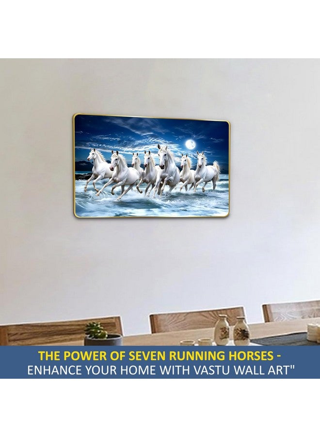 Goelite 7 Horses Realistic Painting With Frame For Wall Vastu | Seven Running Horse Painting For Wall Decor Living Room Decoration | Big Size Photo Frame | 47 by 32 Cm - Image 5