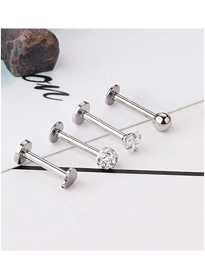 GUSGU 20 Pcs 16G Stainless Steel Labret Studs Lip Rings - Image 3