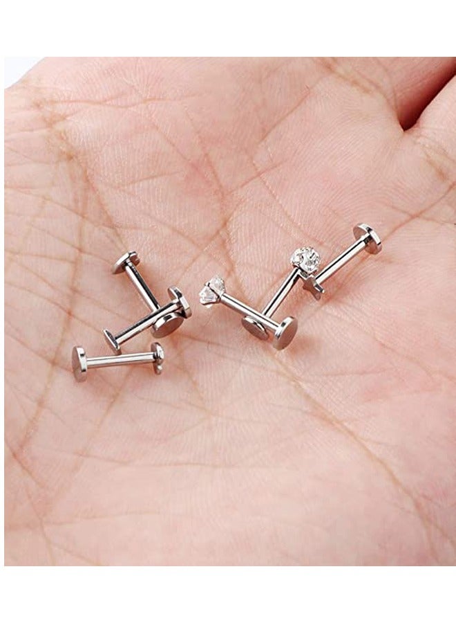 GUSGU 20 Pcs 16G Stainless Steel Labret Studs Lip Rings - Image 5