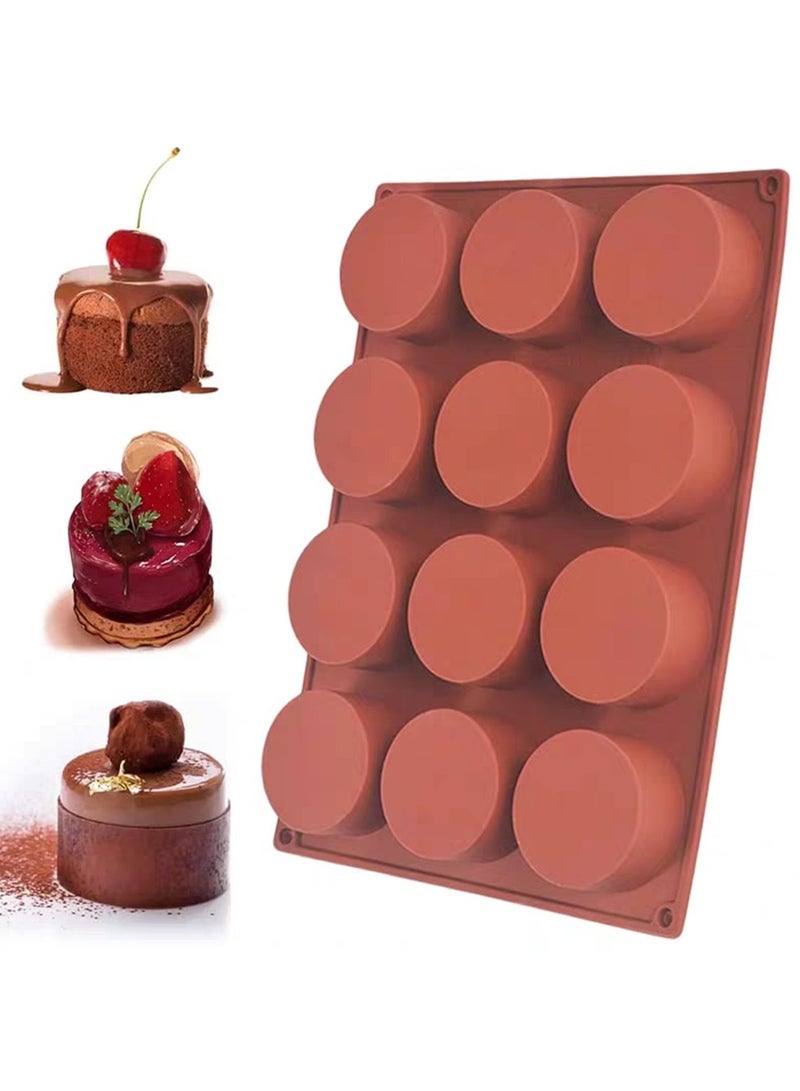 12 Hoels جولة سيليكون قالب الكعكة ، وتستخدم لصنع حلوى الشوكولاته هش الآيس كريم حلوى جيلي قالب الكعكة - Image 1